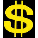 DOLLAR SIGN PIN YELLOW VERSION $ PIN